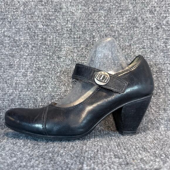 Fidji Shoes - Fidji Black Leather Mary Jane Pumps Shoes Heels Womens 6 EU 36.5 Professional